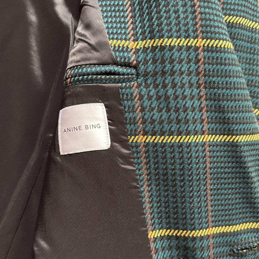 ANINE BING Oversized Blazer / Green Plaid XS - Picture 5 of 8